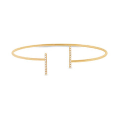 0.08ct 14k Yellow Gold Diamond Bangle