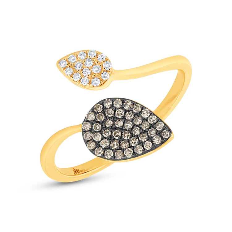 0.24ct 14k Yellow Gold White & Champagne Diamond Ring