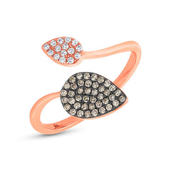 0.24ct 14k Rose Gold White & Champagne Diamond Ring