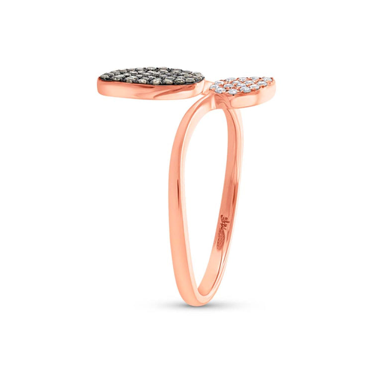 0.24ct 14k Rose Gold White & Champagne Diamond Ring