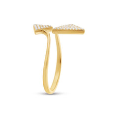 0.21ct 14k Yellow Gold Diamond Triangle Lady's Ring