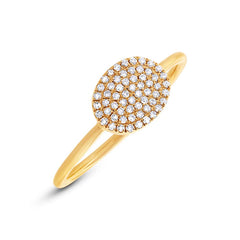 0.17ct 14k Yellow Gold Diamond Pave Ring Size 8