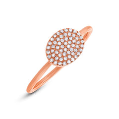 0.17ct 14k Rose Gold Diamond Pave Ring Size 5.5