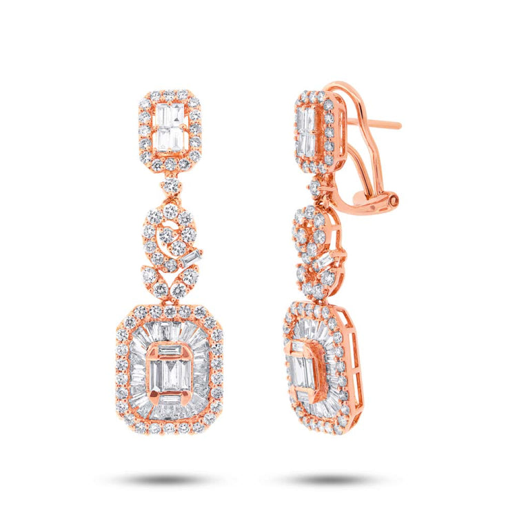 3.18ct 18k Rose Gold Diamond Earring