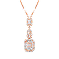 2.40ct 18k Rose Gold Diamond Pendant