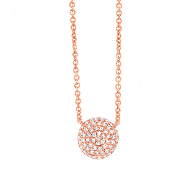 0.17ct 14k Rose Gold Diamond Pave Pendant