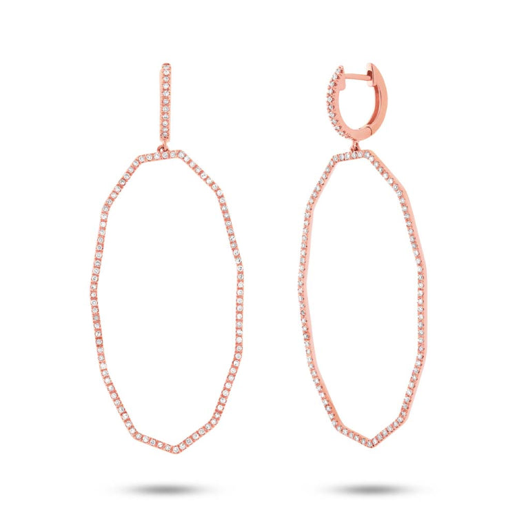 0.62ct 14k Rose Gold Diamond Earring