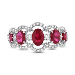 0.40ct Diamond & 1.85ct Ruby 14k White Gold Ring