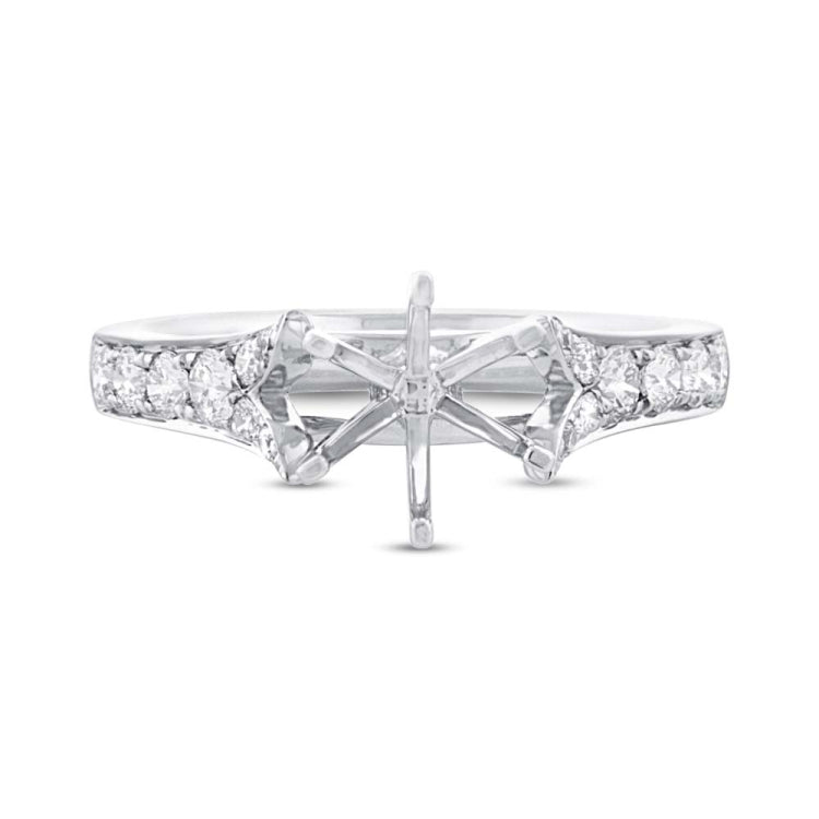 0.36ct 18k White Gold Diamond Semi-mount Ring Size 5.5