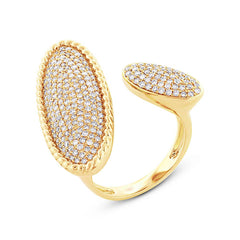 1.00ct 14k Yellow Gold Diamond Pave Lady's Ring