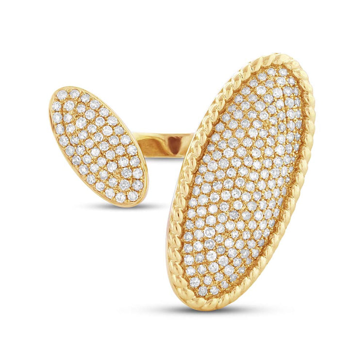 1.00ct 14k Yellow Gold Diamond Pave Lady's Ring