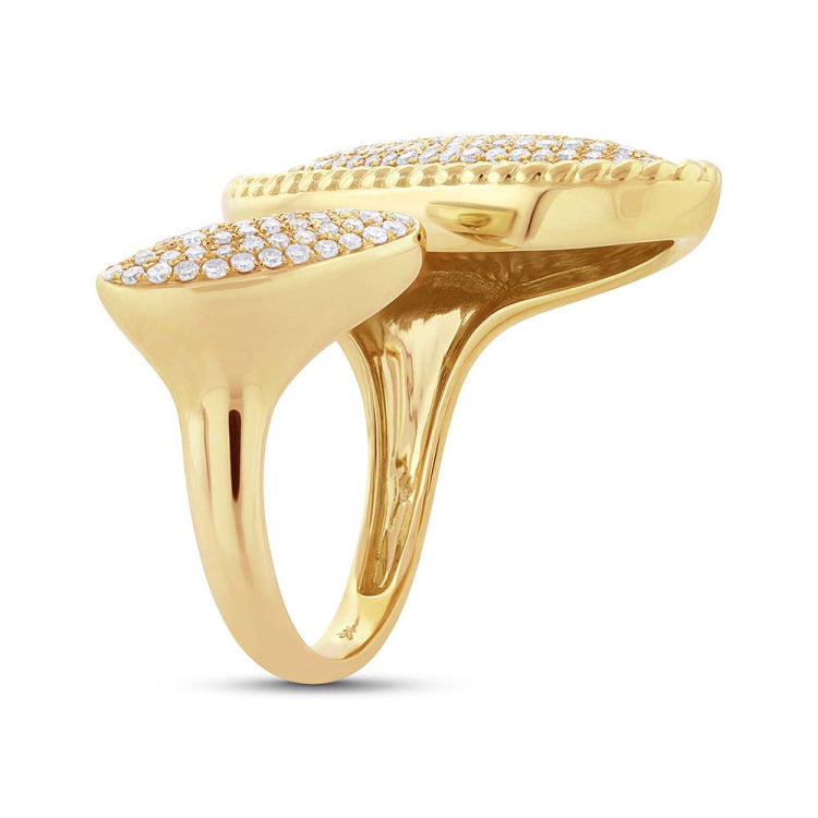 1.00ct 14k Yellow Gold Diamond Pave Lady's Ring