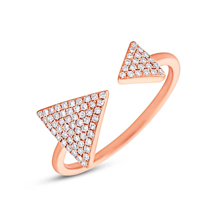 0.21ct 14k Rose Gold Diamond Triangle Lady's Ring