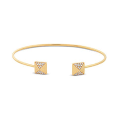 0.25ct 14k Yellow Gold Diamond Pyramid Bangle