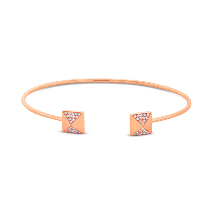 0.25ct 14k Rose Gold Diamond Pyramid Bangle