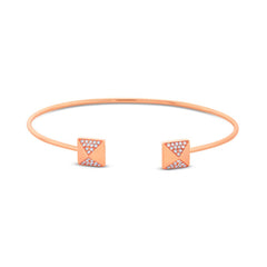0.25ct 14k Rose Gold Diamond Pyramid Bangle