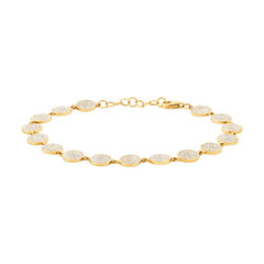 1.33ct 14k Yellow Gold Diamond Pave Circle Bracelet