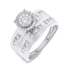 0.48ct 14k White Gold Diamond Trio Set Cluster