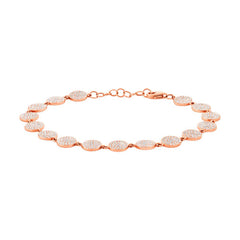 1.33ct 14k Rose Gold Diamond Pave Circle Bracelet