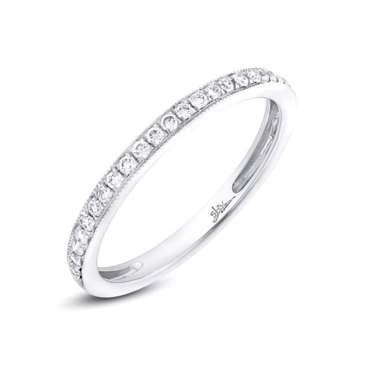 0.12ct 14k White Gold Diamond Lady's Band Size 4