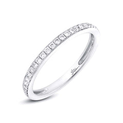 0.12ct 14k White Gold Diamond Lady's Band Size 4