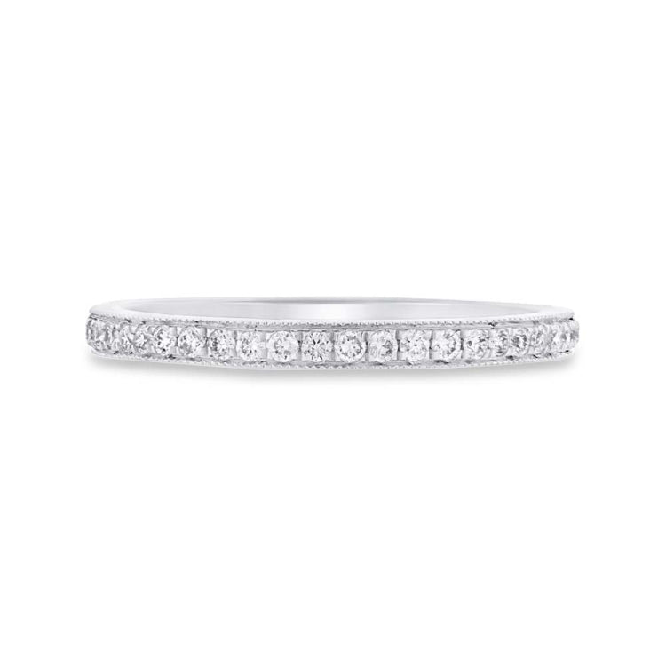 0.12ct 14k White Gold Diamond Lady's Band Size 4