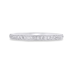 0.12ct 14k White Gold Diamond Lady's Band Size 4