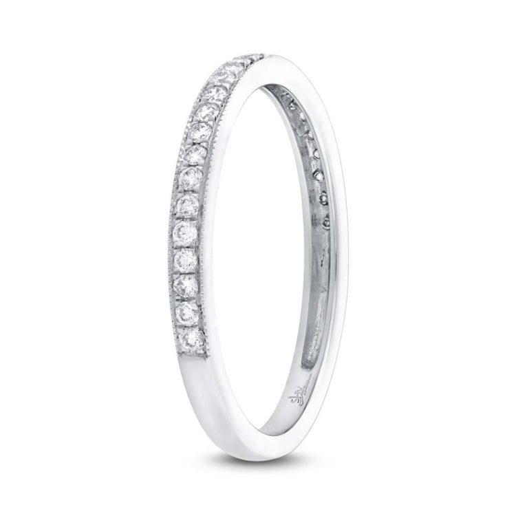 0.12ct 14k White Gold Diamond Lady's Band Size 4