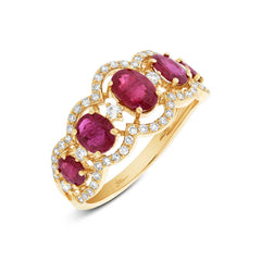 0.40ct Diamond & 1.85ct Ruby 14k Yellow Gold Ring