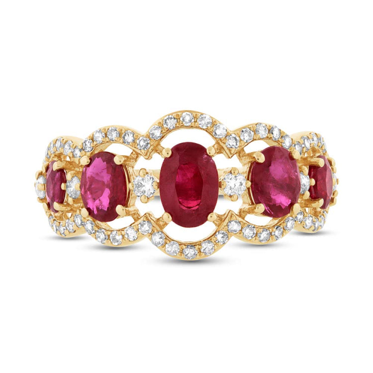 0.40ct Diamond & 1.85ct Ruby 14k Yellow Gold Ring