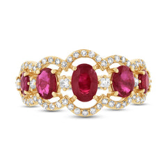 0.40ct Diamond & 1.85ct Ruby 14k Yellow Gold Ring