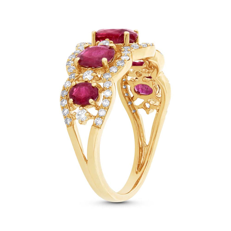 0.40ct Diamond & 1.85ct Ruby 14k Yellow Gold Ring