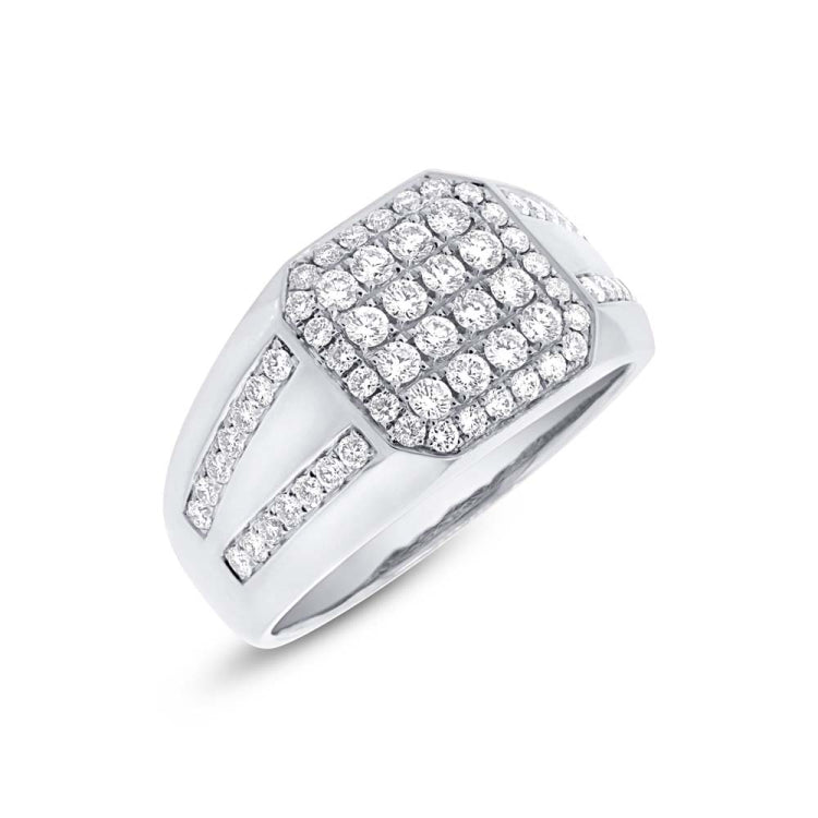 1.15ct 14k White Gold Diamond Men's Ring