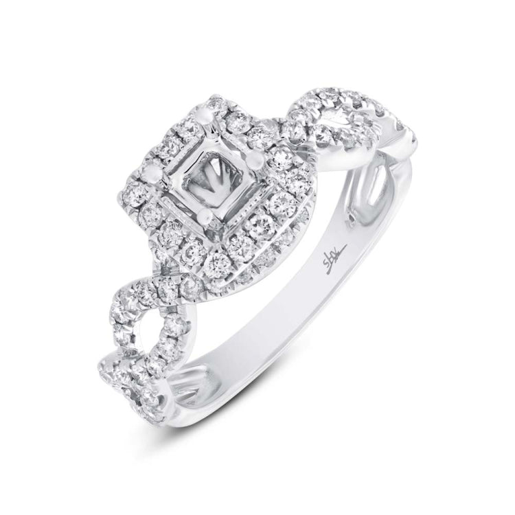 0.65ct 14k White Gold Diamond Semi-mount Ring Size 7