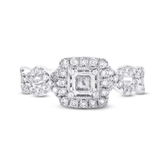 0.65ct 14k White Gold Diamond Semi-mount Ring Size 7