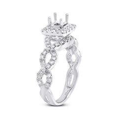 0.65ct 14k White Gold Diamond Semi-mount Ring Size 7