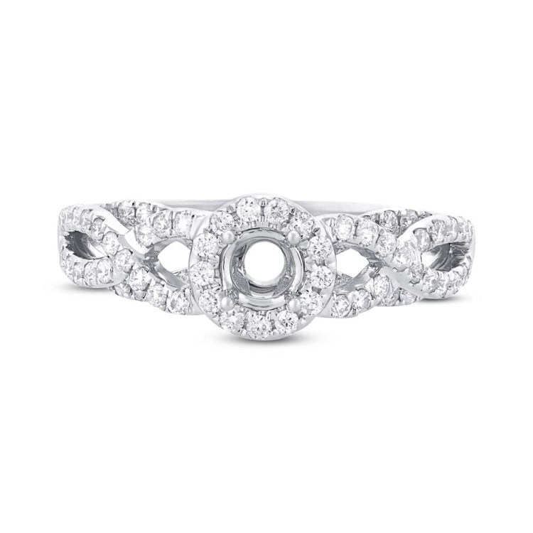 0.51ct 14k White Gold Diamond Semi-mount Ring