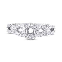 0.51ct 14k White Gold Diamond Semi-mount Ring