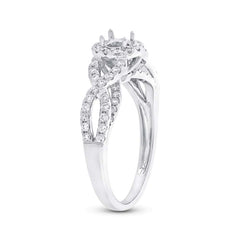 0.51ct 14k White Gold Diamond Semi-mount Ring