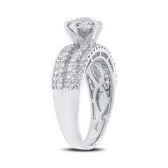 1.23ct 18k White Gold Diamond Cluster Engagement Ring