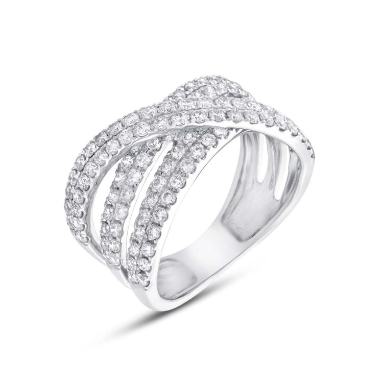 1.18ct 14k White Gold Diamond Bridge Ring Size 5
