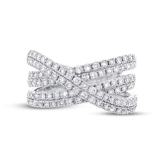 1.18ct 14k White Gold Diamond Bridge Ring Size 5