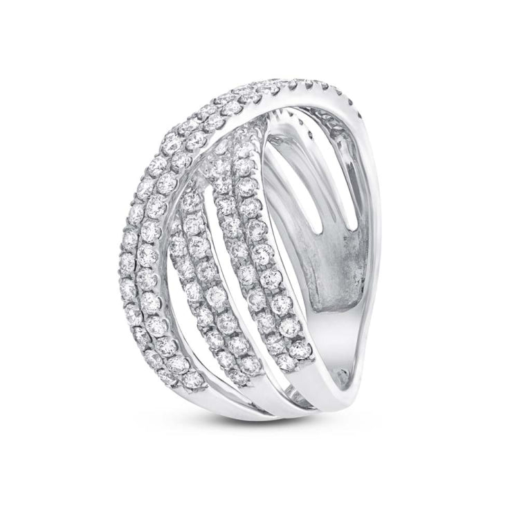 1.18ct 14k White Gold Diamond Bridge Ring Size 5