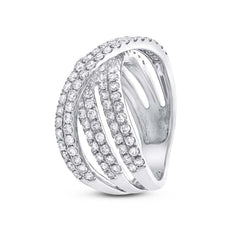 1.18ct 14k White Gold Diamond Bridge Ring Size 5