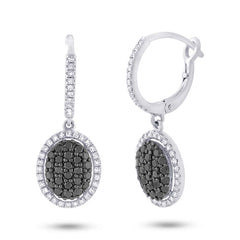 0.84ct 14k White Gold Black & White Diamond Earring