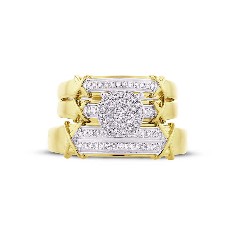 0.22ct 14k Yellow Gold Diamond Trio Set
