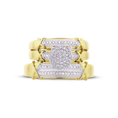 0.22ct 14k Yellow Gold Diamond Trio Set