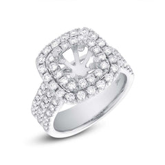 1.00ct 18k White Gold Diamond Semi-mount Ring Size 4