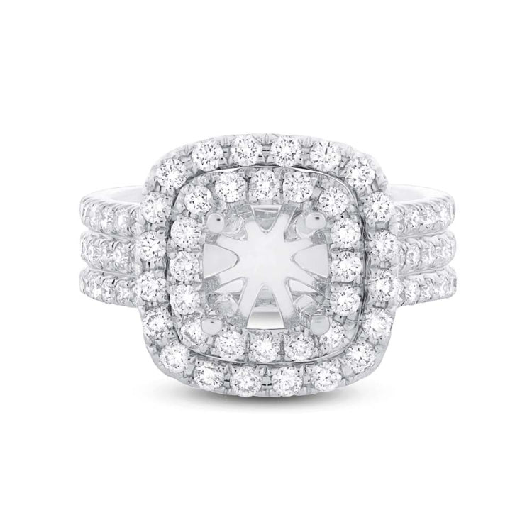 1.00ct 18k White Gold Diamond Semi-mount Ring Size 4