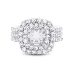 1.00ct 18k White Gold Diamond Semi-mount Ring Size 4